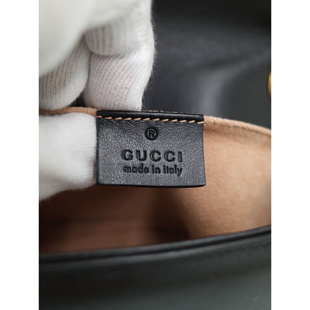 Gucci Chain Shoulder Bag Black Quilted Marmont GG - Picture 4 of 9